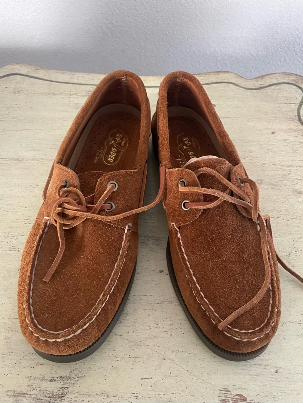 Sperry® X J.Crew unisex two-eye boat shoes in roughout suede Size 9/9.5 $125